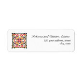 Russisch Folk Art Ornament GEPERSONALISEERDE BRUIL Etiket (Voorkant)