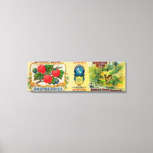 Russisch frambozenetiket canvas afdruk (Voorkant)