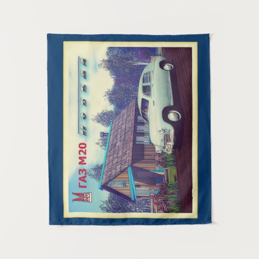 Russisch GAZ M-20 auto en Dacha Wandkleed (Voorkant)