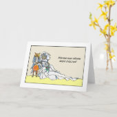 Russisch gefeliciteerd met het huwelijk met Cat Co Kaart (Gele Bloem)