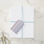 Russisch, gestreept, lappendeken cadeaulabel (Met Touw)