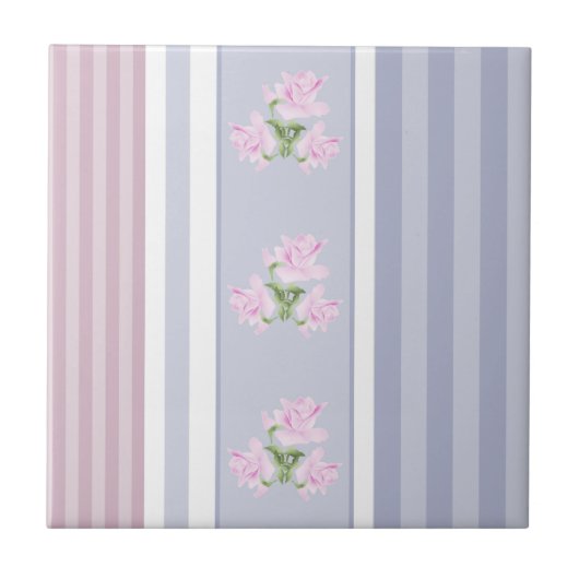 Russisch, gestreept, lappendeken tegeltje (Voorkant)