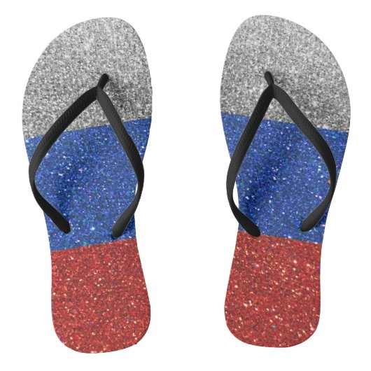 Russisch godin Glitter Rusland Vlag Beach Babe Teenslippers (Voetbed)