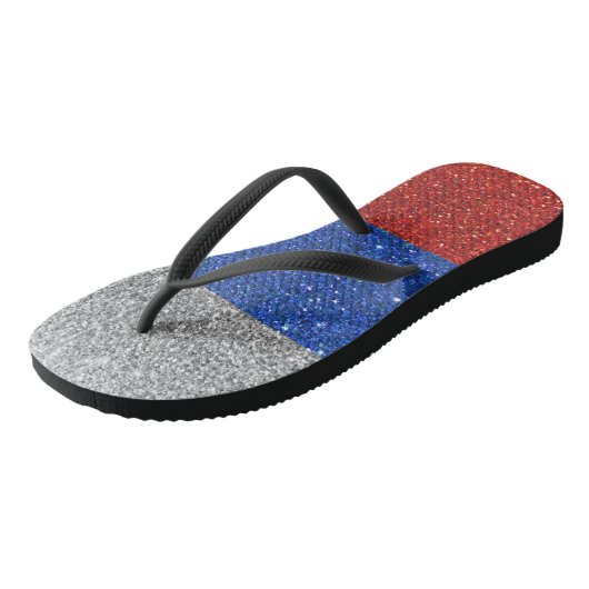 Russisch godin Glitter Rusland Vlag Beach Babe Teenslippers (Schuin)