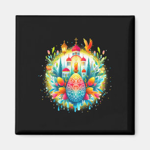 Russisch Grieks-Byzantijns-orthodox kruis Magneet