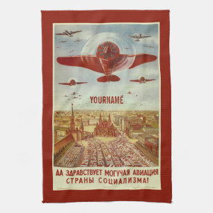  Russisch handdoek met de douanenaam Aviation