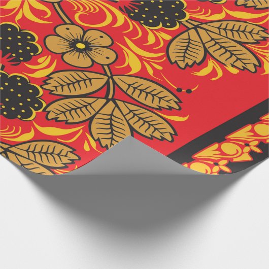Russisch hohloma-pakpapier cadeaupapier (Hoek)