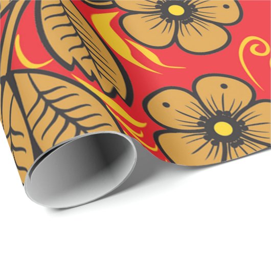 Russisch hohloma-pakpapier cadeaupapier (Rol Hoek)