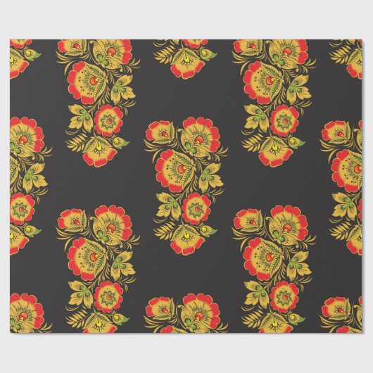 Russisch hohloma-pakpapier cadeaupapier (Vlak)