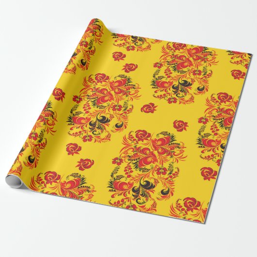 Russisch hohloma-pakpapier cadeaupapier (Uitgerold)