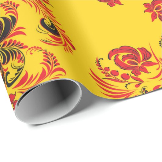 Russisch hohloma-pakpapier cadeaupapier (Rol Hoek)