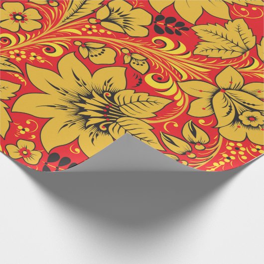 Russisch hohloma-pakpapier cadeaupapier (Hoek)