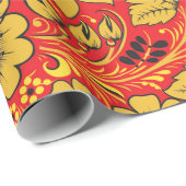 Russisch hohloma-pakpapier cadeaupapier (Rol Hoek)