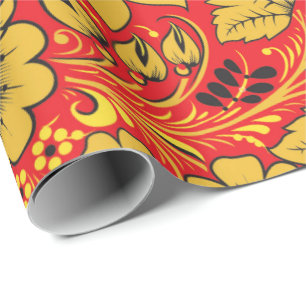 Russisch hohloma-pakpapier cadeaupapier