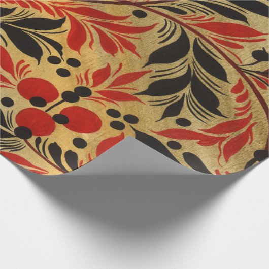 Russisch hohloma-pakpapier cadeaupapier (Hoek)