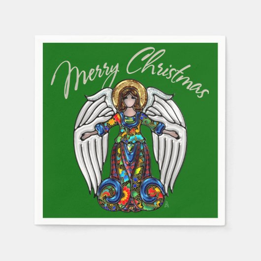 Russisch Icon Guardian Angel voor Kerstmis Servetten (Voorkant)