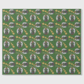 Russisch icoon beschermengel + gouden sterren cadeaupapier (Vlak)