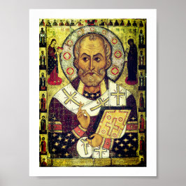 Russisch icoon van Sint-Nicolaas Poster