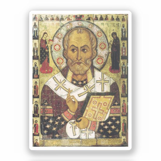 Russisch icoon van Sint-Nicolaas Sticker (Voorkant)