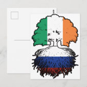 Russisch - Iers - boomstammen Briefkaart (Voorkant / Achterkant)