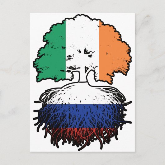 Russisch - Iers - boomstammen Briefkaart (Voorkant)