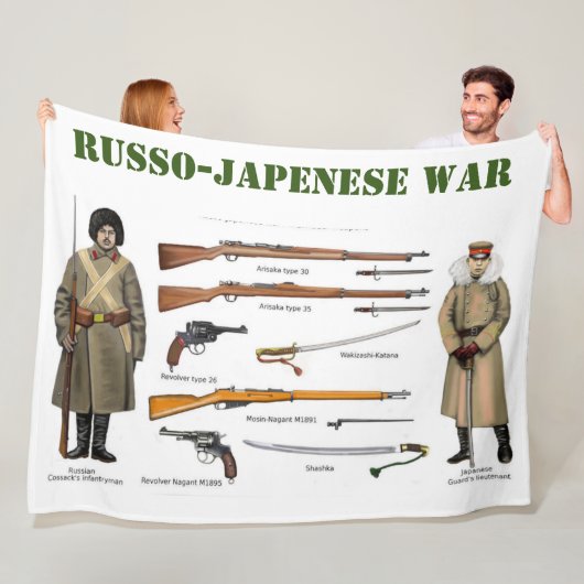 RUSSISCH-JAPANSE OORLOG FLEECE DEKEN (In situ)