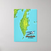 Russisch Kamchatka-schiereiland: reiskaart. Canvas Afdruk (Voorkant)