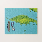 Russisch Kamchatka-schiereiland: reiskaart. Legpuzzel (Horizontaal)