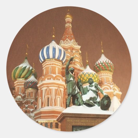 Russisch kathedraal ronde sticker (Voorkant)