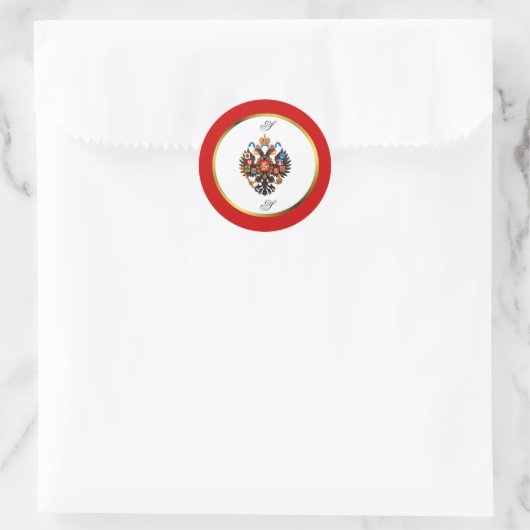 Russisch Keizerlijke Crest Monogram Stickers (Tas)