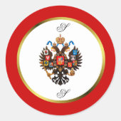 Russisch Keizerlijke Crest Monogram Stickers (Voorkant)
