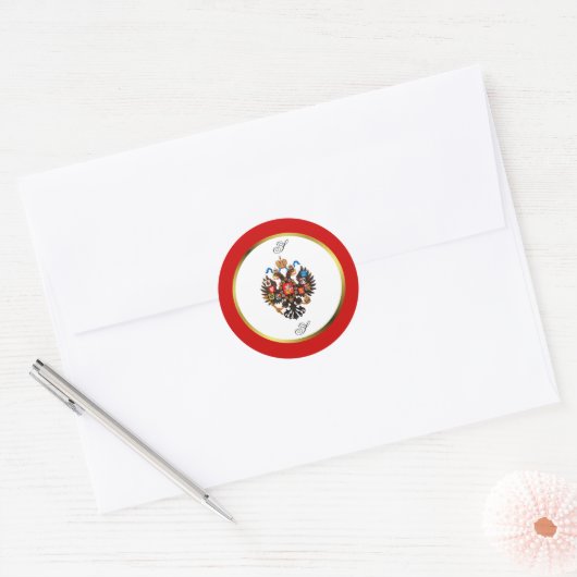 Russisch Keizerlijke Crest Monogram Stickers (Envelop)