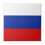 Russisch keramisch schild tegeltje<br><div class="desc">Dit ontwerp bestaat uit de Russische vlag die slim is omgevormd tot het vierkant tegeloppervlak. Een decoratief en nuttig artikel dat een perfect cadeau zou zijn voor degenen die Rusland graag onthouden.</div>