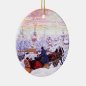 Russisch kerstcadeautje voor aangepaste kunst keramisch ornament (Rechts)