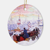 Russisch kerstcadeautje voor aangepaste kunst keramisch ornament (Links)