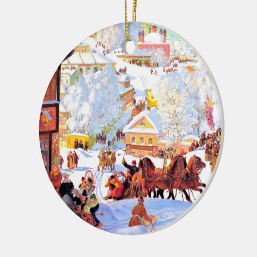 Russisch kerstcadeautje voor aangepaste kunst keramisch ornament (Links)