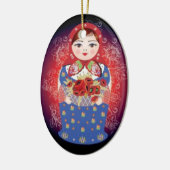 Russisch kerstfeest met Doll - "Elena" Keramisch Ornament (Links)