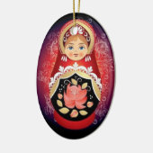 Russisch kerstfeest met Doll - "Natalya" Keramisch Ornament (Links)