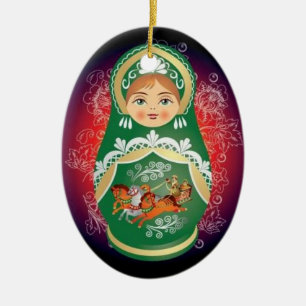 Russisch kerstfeest met Doll - "Olga" Keramisch Ornament
