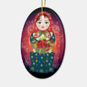 Russisch kerstfeest met Doll - "Sophia" Keramisch Ornament (Links)