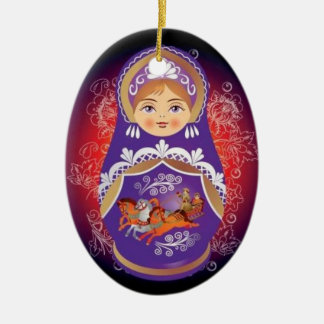 Russisch kerstfeest met Doll - "Yulia" Keramisch Ornament