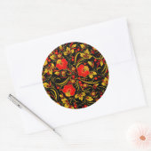 Russisch khokhloma ronde sticker (Envelop)