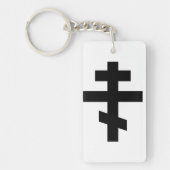 russisch kruis - orthodoxe kerk religie symbool sleutelhanger (Voorkant)