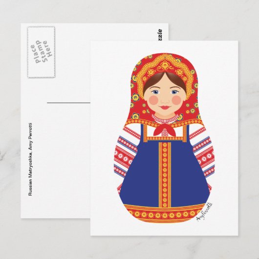 Russisch Matryoshka Briefkaart (Voorkant / Achterkant)