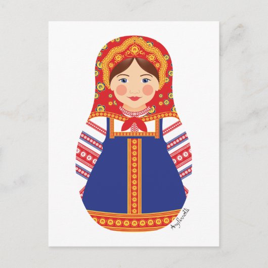 Russisch Matryoshka Briefkaart (Voorkant)