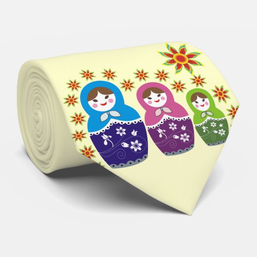 Russisch Matryoshka Doll Stropdassen (Opgerold)