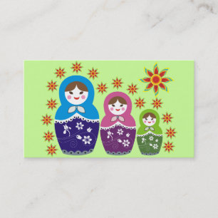 Russisch Matryoshka Doll Visitekaartjes