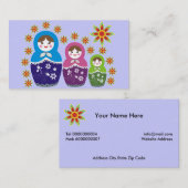 Russisch Matryoshka Doll Visitekaartjes (Voorkant / Achterkant)