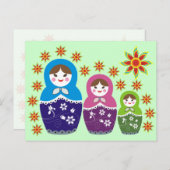 Russisch Matryoshka Dolls Briefkaarten (Voorkant / Achterkant)