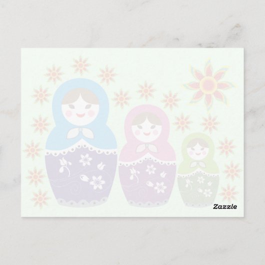 Russisch Matryoshka Dolls Briefkaarten (Achterkant)
